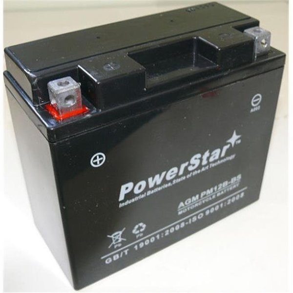 Batteryjack BatteryJack PM12B-BS-127 PowerStar PM12B - BS Battery Fits or Replaces 2007 Yamaha v - star 650 PM12B-BS-127